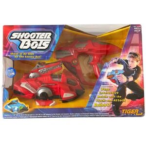 Tiger Games Shooter Bots Red Track-and-Attack Robot Electronic Game 2005 Hasbro
